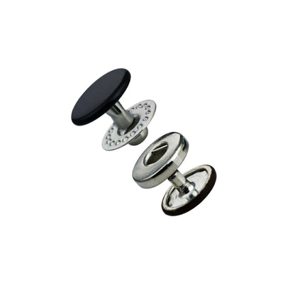 Black Glove Snaps - 10 mm, Gloss Finish