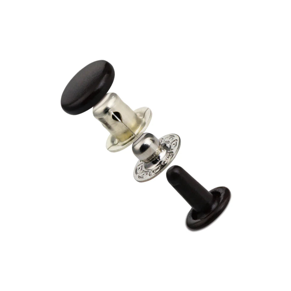 Press Studs - 10 mm, Gloss Black